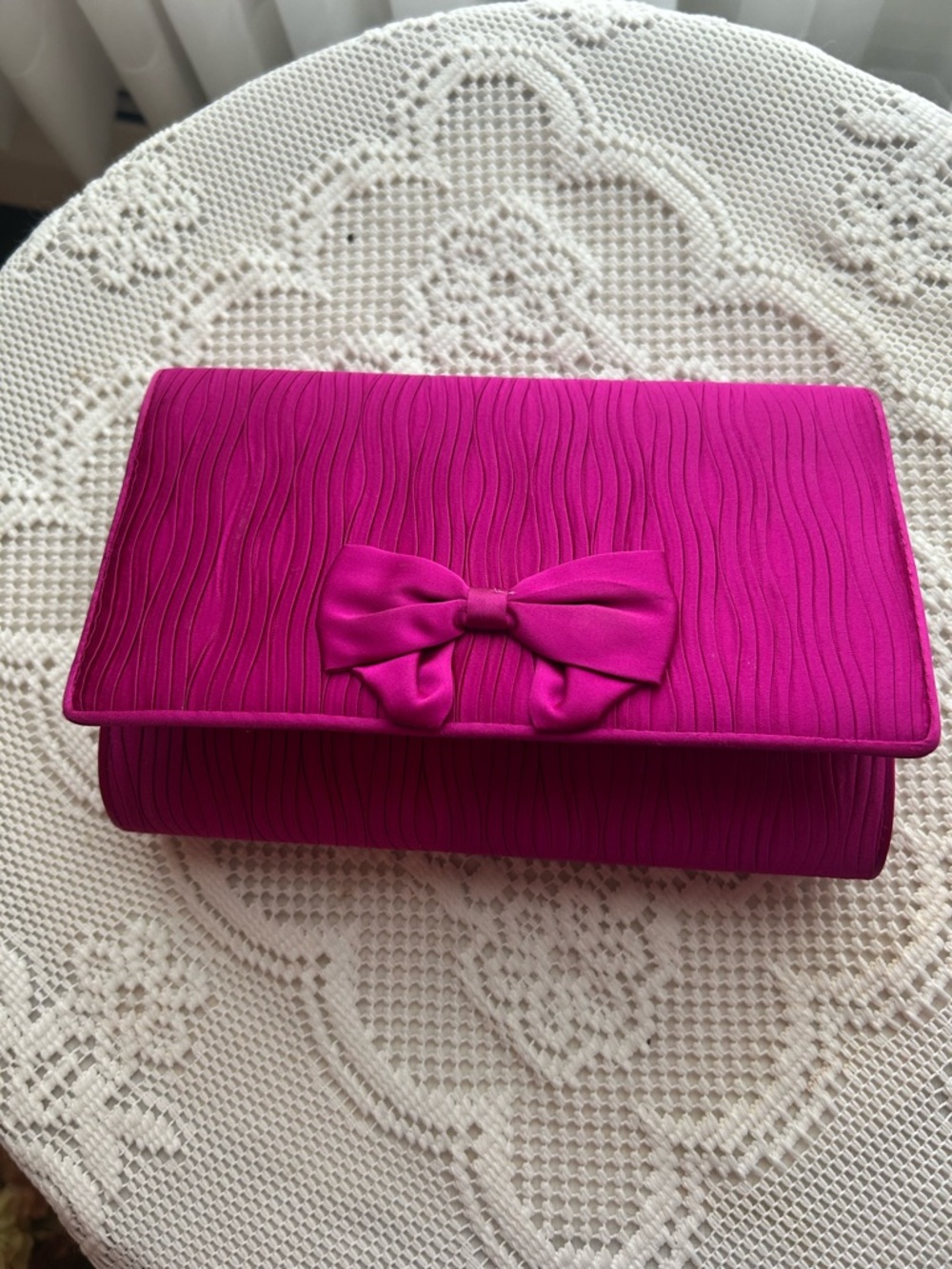 Carla Marchi Pink Clutch Satin Evening Prom Purse - Picture 2 of 4